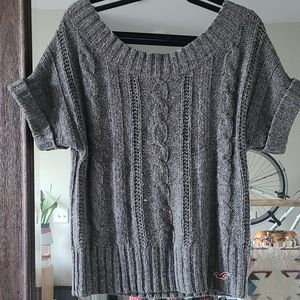 HOLLISTER Grey Knit Wide Neck Off Shoulder Sweater